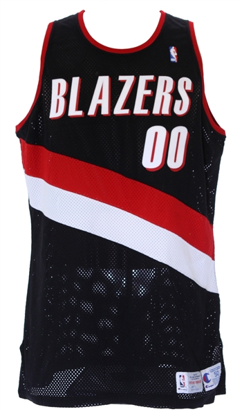 1992-93 Kevin Duckworth Portland Trail Blazers Game Worn Road Jersey (MEARS LOA)