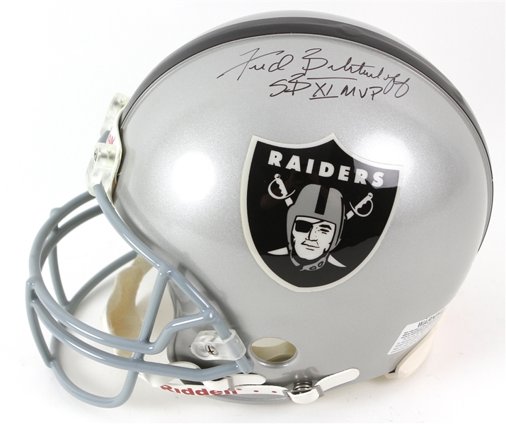 2000s Fred Biletnikoff Oakland Raiders Signed Full Size Helmet (JSA)