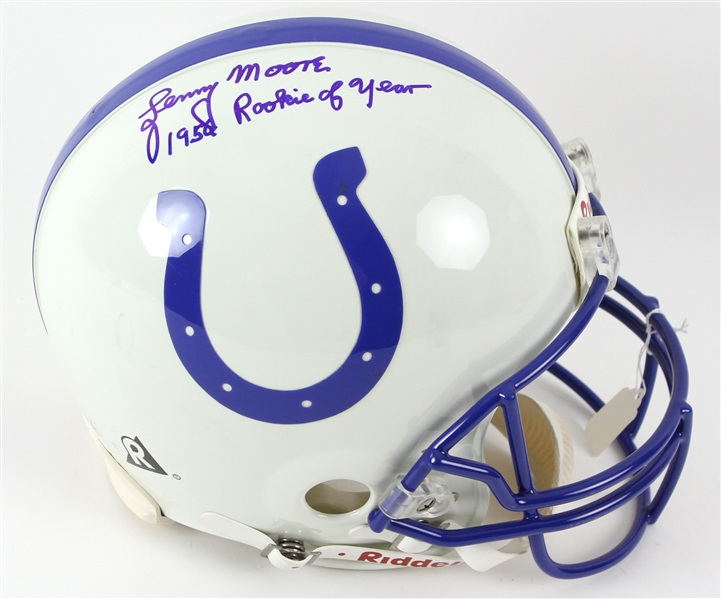 2000s Lenny Moore Baltimore Colts Signed Full Size Helmet (JSA)