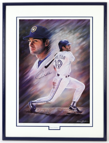 1993 Paul Molitor Brewers/Blue Jays Signed 25" x 33" Framed Artist Proof Lithograph (JSA) 5/40