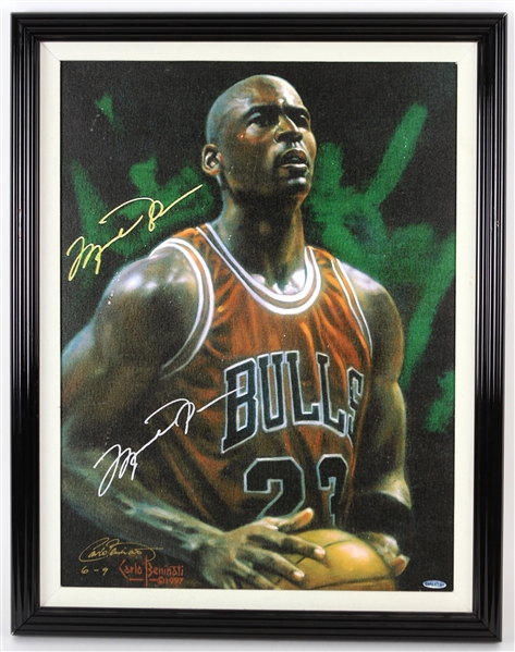 1997 Michael Jordan Chicago Bulls Signed 22" x 28" Framed Lithograph (JSA/Upper Deck Hologram)