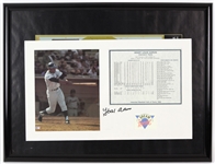 1980s Hank Aaron Atlanta Braves Signed 19" x 26" Framed Display (JSA)