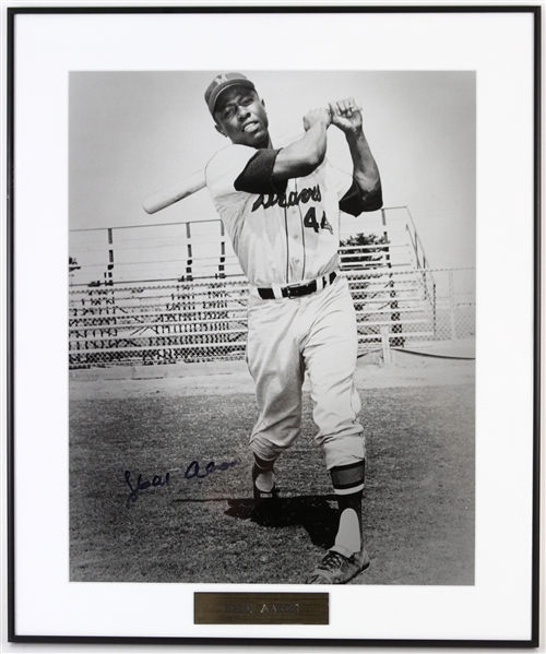 2000s Hank Aaron Milwaukee Braves Signed 21" x 25" Framed Photo (JSA)