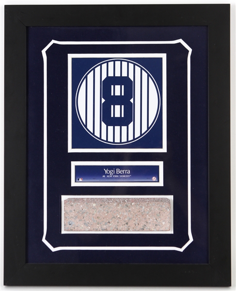 2008 Yogi Berra New York Yankees 17" x 21" Framed Display w/ Brick Piece From Monument Park @ Original Yankee Stadium(MLB Hologrm/Steiner)