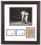 2008 Derek Jeter Mariano Rivera New York Yankees 18" x 20" Framed Display w/ Signed Cuts & Dirt From Final Game @ Yankee Stadium (Steiner/MLB Hologram)