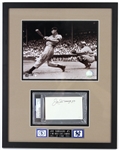 1990s Joe DiMaggio New York Yankees 16" x 20" Framed Display w/ PSA/DNA Slabbed Signed Index Card
