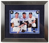 1987 Mickey Mantle New York Yankees Signed 14" x 16" Framed Forever Yanks Robert Stephen Simon Lithograph (JSA/Steiner)