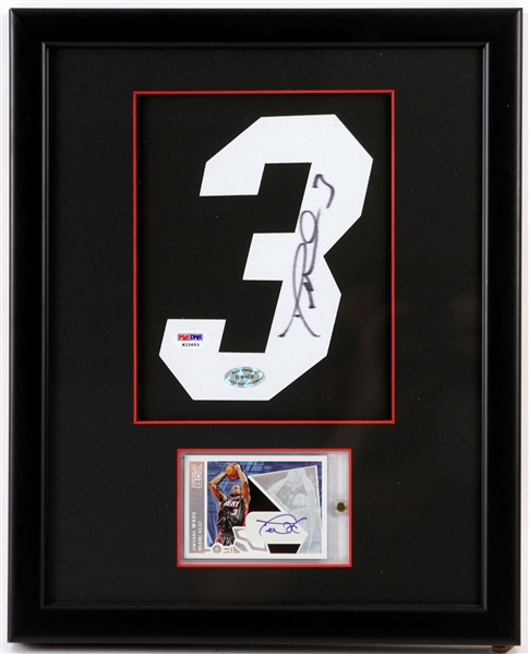 2000s Dwyane Wade Miami Heat Signed 13" x 16" Framed Display (PSA/DNA)