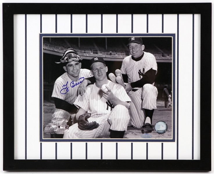 2000s Yogi Berra New York Yankees Signed 13" x 15" Framd Photo (Steiner)