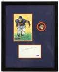 1990s Bulldog Turner Chicago Bears 12" x 15" Framed Display w/ Signed Index Card (PSA/DNA)