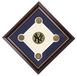 2008 New York Yankees 13" x 13" Framed Highland Mint Display w/ Infield Dirt From Finaal Season at Old Yankee Stadium (MLB Hologram)l 