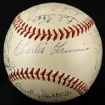 1955 Milwaukee Braves Team Signed ONL Giles Baseball w/ 23 Signatures Including Hank Aaron, Eddie Mathews, Johnny Logan & More (PSA/DNA)