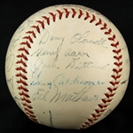 1955 Milwaukee Braves Team Signed ONL Giles Baseball w/ 23 Signatures Including Hank Aaron, Eddie Mathews, Johnny Logan & More (PSA/DNA)