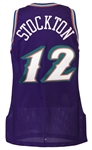 1997-98 John Stockton Utah Jazz Signed Game Worn Road Jersey (MEARS LOA/JSA Full Letter)