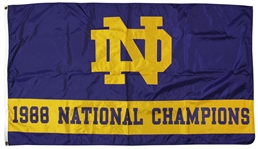 1988 Notre Dame Fighting Irish 34" x 60" National Champions Stadium Flag