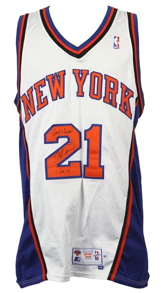 1997-98 Charlie Ward New York Knicks Signed Game Worn Home Jersey (MEARS A10/JSA)