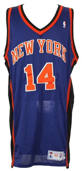 1997-98 Chris Dudley New York Knicks Signed Game Worn Road Jersey (MEARS LOA/JSA)