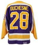 1987-88 Steve Duchesne Los Angeles Kings Signed Game Worn Home Jersey (MEARS LOA/JSA)