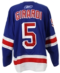2008-09 Daniel Girardi New York Rangers Game Worn Home Jersey (MEARS LOA/MeiGray)