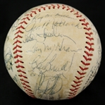 1973 New York Mets Team Signed ONL Feeney Baseball w/ 31 Signatures Including Willie Mays, Tom Seaver, Yogi Berra & More (JSA)