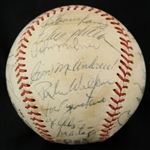 1973 New York Mets Team Signed ONL Feeney Baseball w/ 31 Signatures Including Willie Mays, Tom Seaver, Yogi Berra & More (JSA)