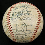 1973 New York Mets Team Signed ONL Feeney Baseball w/ 31 Signatures Including Willie Mays, Tom Seaver, Yogi Berra & More (JSA)