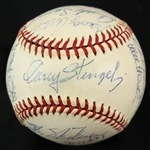 1964 New York Mets Team  Signed ONL Giles Baseball w/ 22 Signatures Including Casey Stengel & More (JSA)