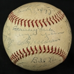 1937 Chicago Cubs Team Signed ONL Frick Baseball w/ 27 Signatures Including Gabby Hartnett, Billy Herman, Charlie Root & More (JSA)
