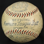 1927 New York Yankees Team Signed OAL Johnson Baseball w/ 23 Signatures Including Babe Ruth (clubhouse), Lou Gehrig, Tony Lazzeri, Earle Combs, Waite Hoyt & More (JSA)
