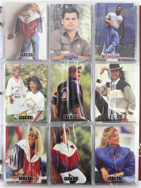 1991 ProLine Portraits Near Complete Signed Football Card Set - 305 Total Cards w/ Walter Payton, Lawrence Taylor, Derrick Thomas, Bill Belichick, Players Wives Subset  & More