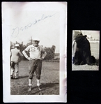 1930s George Halas Chicago Bears Signed 3.5" x 5.75" Original Photo w/ 1.5" x 2.25" Mascot Bear Photo (JSA)