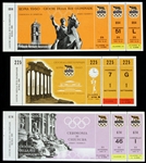 1960 Rome Summer Olympics Games of the XVII Olympiad Ticket Collection - Lot of 3