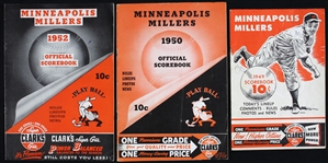 1949-52 Minneapolis Millers American Association Scored Program Collection - Lot of 3