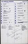 1978 (July 18) Don Sutton Los Angeles Dodgers Signed Lineup Card from 200th Career Victory (JSA)