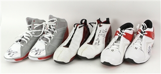 2000's Game Worn Chicago Bulls Signed Sneaker Collection - Lot of 8 w/ Derrick Rose & More (MEARS LOA) Collection of Official Scorer Bob Rosenberg