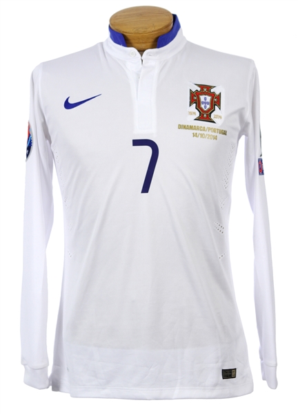 2014 (October 14) Cristiano Ronaldo Portugal Game Issued Soccer Jersey (MEARS LOA)