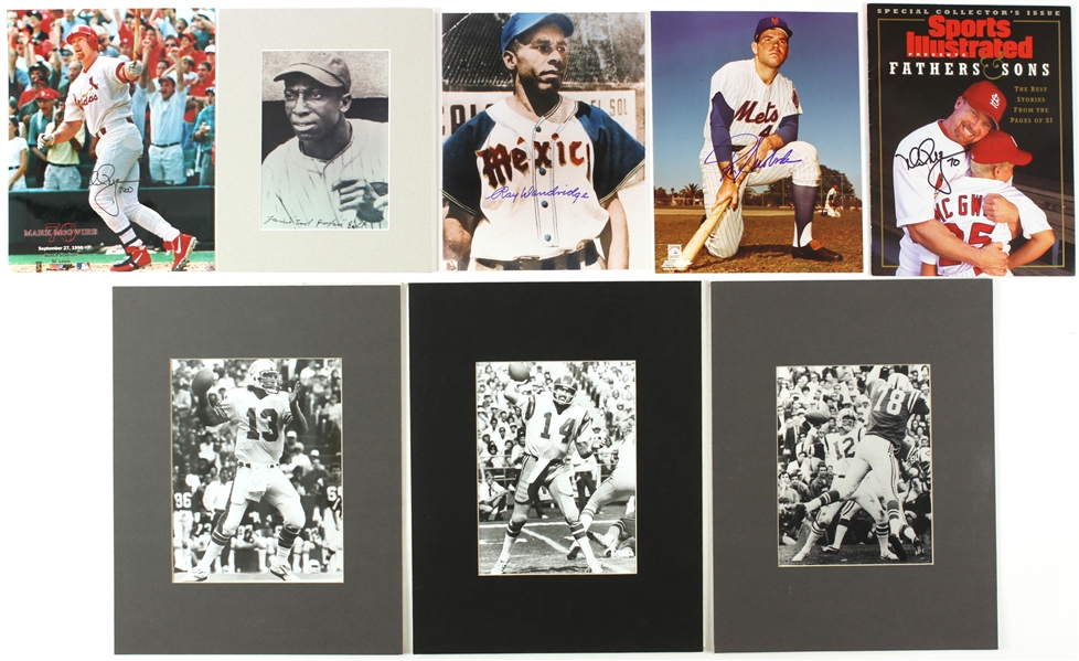 1970s-90s Baseball Football Basketball Photo Collection - Lot of 12 w/ 7 Signed Including Jerry West, Buck Leonard, Cool Papa Bell & More (JSA)