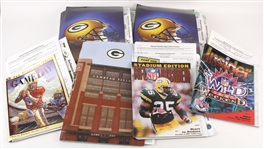 1998-2009 Green Bay Packers Press Packet Collection - Lot of 35 w/ Programs, Press Box Passes, Game Notes & More
