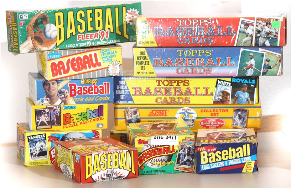 1986-91 Baesball Card Hobby Box & Complete Set Collection - Lot of 25