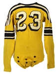 1940s circa #23 Yellow/Black/White Game Worn Huston Pugh Football Jersey (MEARS LOA)
