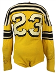 1940's circa #23 Yellow/Black/White Game Worn Huston Pugh Football Jersey (MEARS LOA)