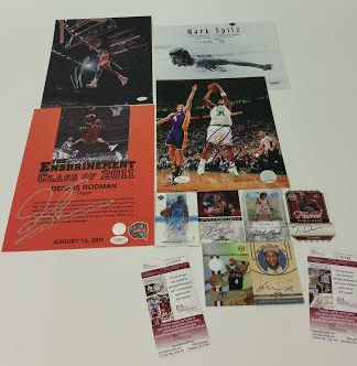 2000s Baketball & Olympics Signed Photo & Insert Trading Card Collection - Lot of 10 w/ Mark Spitz, Dominique Wilkins, Carmelo Anthony, Joe Dumars & More