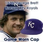 1970s (late) George Brett Kansas City Royals Game Worn Cap (MEARS LOA)