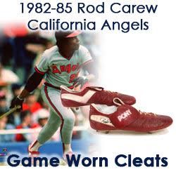 1982-85 Rod Carew California Angels Signed Game Worn Pony Cleats (MEARS LOA/JSA)