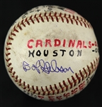 1965 (October 3) Bob Gibson St. Louis Cardinals Signed ONL Giles Astrodome Game Used 20th Win Baseball (MEARS LOA/JSA)