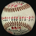 1965 (October 3) Bob Gibson St. Louis Cardinals Signed ONL Giles Astrodome Game Used 20th Win Baseball (MEARS LOA/JSA)