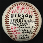 1965 (October 3) Bob Gibson St. Louis Cardinals Signed ONL Giles Astrodome Game Used 20th Win Baseball (MEARS LOA/JSA)