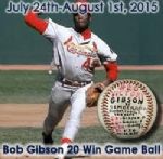 1965 (October 3) Bob Gibson St. Louis Cardinals Signed ONL Giles Astrodome Game Used 20th Win Baseball (MEARS LOA/JSA)