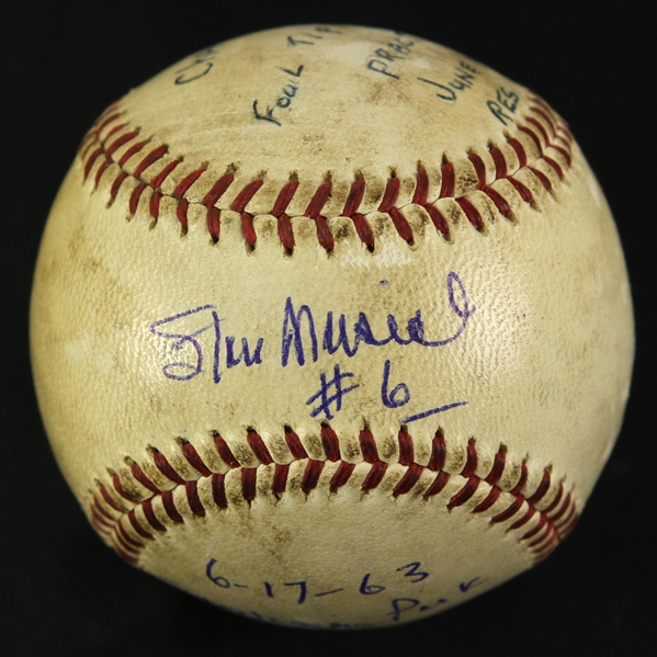 1963 (June 17) Stan Musial St. Louis Cardinals Signed ONL Giles Sportsmans Park Batting Practice Baseball (MEARS LOA/JSA)