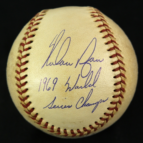 1969 Nolan Ryan New York Mets Signed ONL Giles Game Used Baseball (MEARS LOA/JSA)